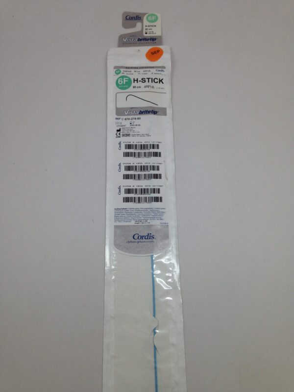 CORDIS 670-278-90 H-Stick Vista Britetip Guiding Catheter, 6F, 90cm, .070"I.D. (X)