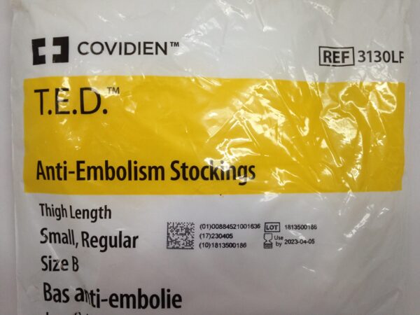 COVIDIEN 3130LF T.E.D. Anti-Embolism Stockings, Thigh Length, Small, Regular, Size B, 25", 12", 29-33"