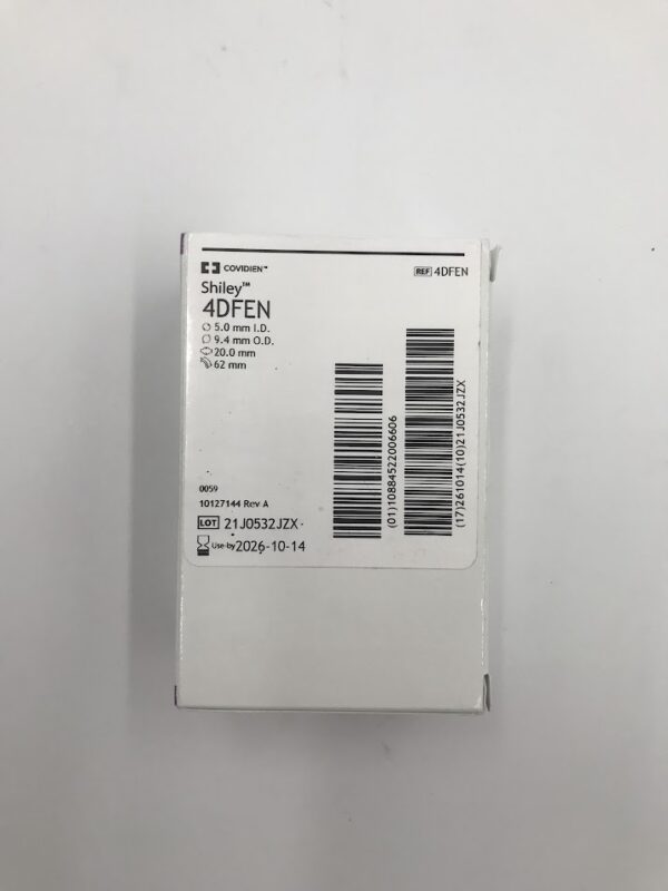 COVIDIEN 4DFEN Shiley Tracheostomy Tube Cuffed With Disposable Inner Cannula, Fenestrated, 5.0mm I.D., 9.4mm O.D., 20.0mm, 62mm