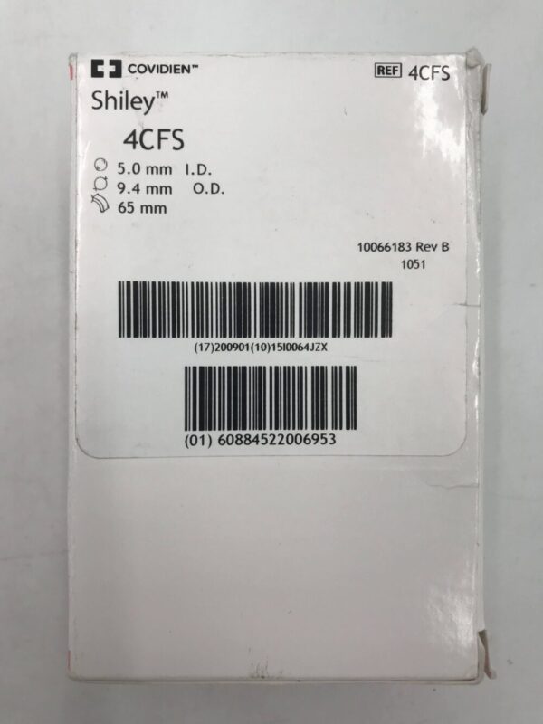 COVIDIEN 4CFS Shiley Tracheostomy Tube Cuffless With Inner Cannula, 5.0mm I.D., 9.4mm O.D., 65mm (X)