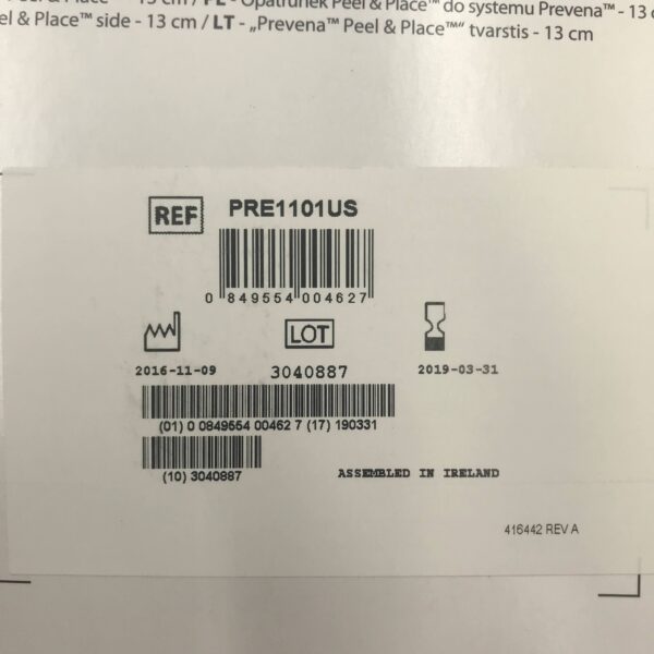 KCI PRE1101US Prevena Incision Management System, Peel & Place Dressing - 13cm (X)