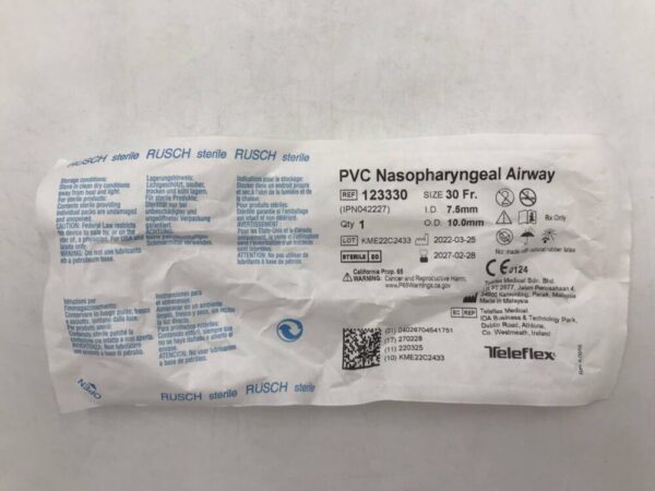 TELEFLEX 123330 Rusch PVC Nasopharyngeal Airway, 30Fr