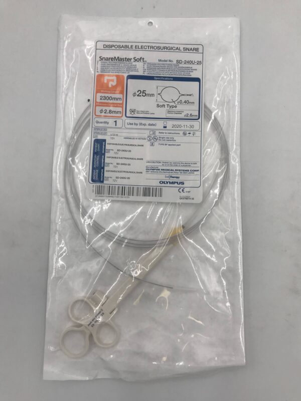 OLYMPUS SD-240U-25 SnareMaster Soft Disposable Electrosurgical Snare 25mm x 2300mm x 2.8mm (X)