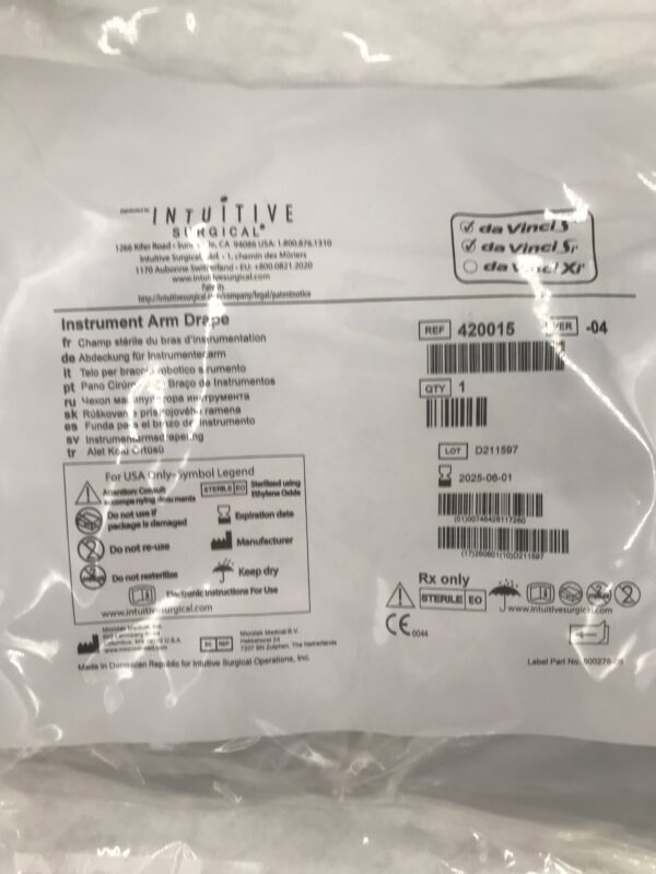MICROTEK MEDICAL 420015 Intuitive Surgical Instrument Arm Drape