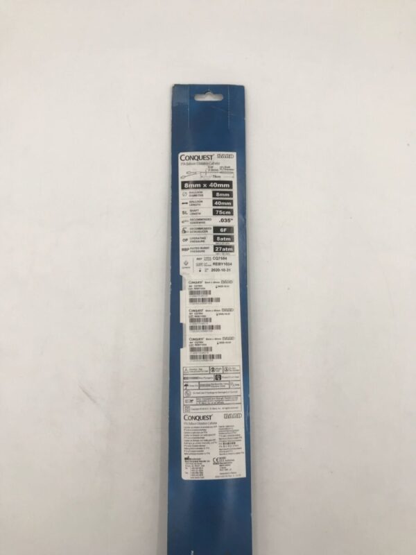 BARD CQ7584 Conquest PTA Balloon Dilatation Catheter, 8mm x 40mm, 5.5F, 75cm Shaft Length, .035" (X)