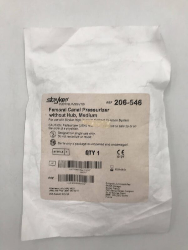 STRYKER 206-546 Femoral Canal Pressurizer Without Hub, Medium (X)