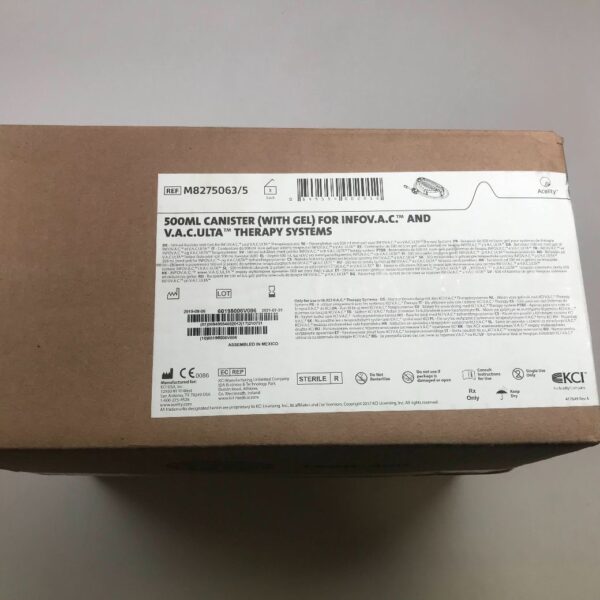 KCI M8275063/5 500mL Canister (With Gel) For InfoV.A.C. And V.A.C.Ulta Therapy Systems (5/Box) (X)
