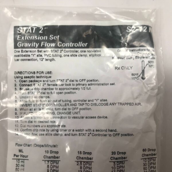 CONMED S2-12N Stat 2 Extension Set, Gravity Flow Controller (X)