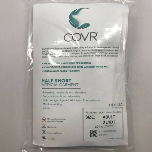 COVR 124267 Half Short Medical Garment, Adult XL/XXL
