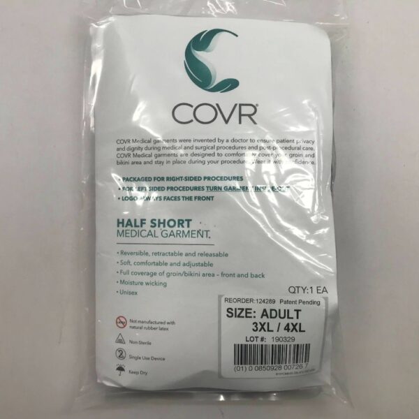 COVR 124289 Half Short Medical Garment, 3XL/4XL