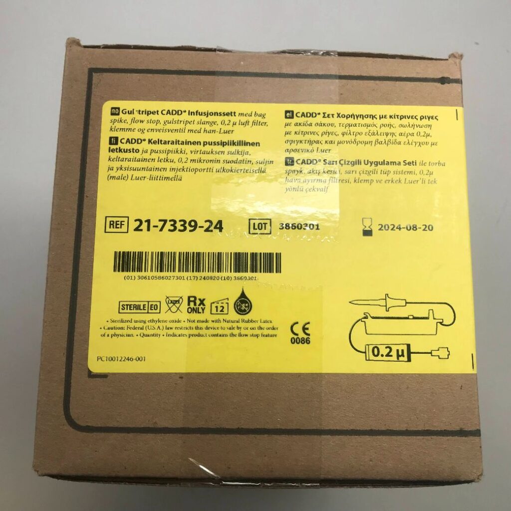 SMITHS MEDICAL 21-7339-24 CADD Yellow Striped Administration Set
