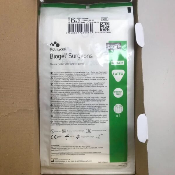 MOLNLYCKE 30465 Biogel Surgeons Natural Latex Surgical Gloves, 6 1/2 Size (50/Box)