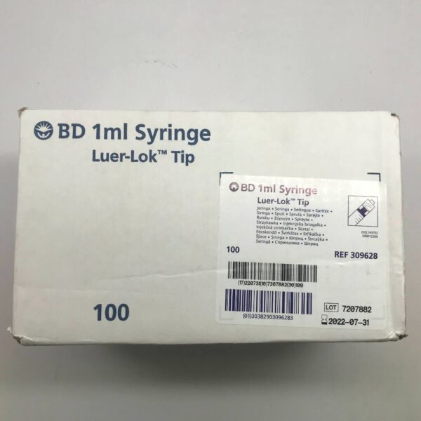 BD 309628 1mL Syringe Luer-Lok Tip (100/Box) (X)