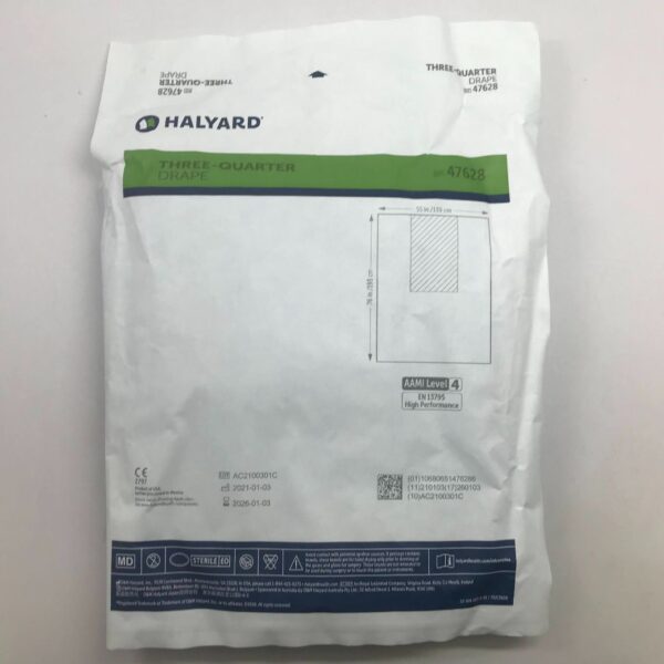 HALYARD 47628 Three-Quarter Drape, AAMI Level 4, 55in x 76in