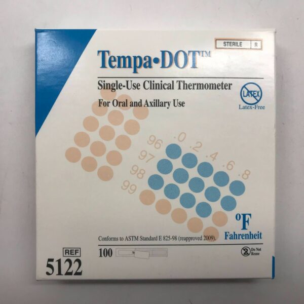 MEDICAL INDICATORS 5122 Tempa DOT Single-Use Clinical Thermometer For Oral And Auxiliary Use (100/Box) (X)