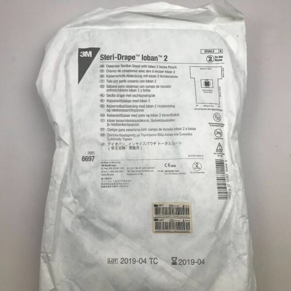 3M 6697 Steri-Drape Loban 2 Cesarean Section Sheet w/Incise Pouch 254cm, 89cm, 203cm, 196cm, 30cm x 30cm (X)