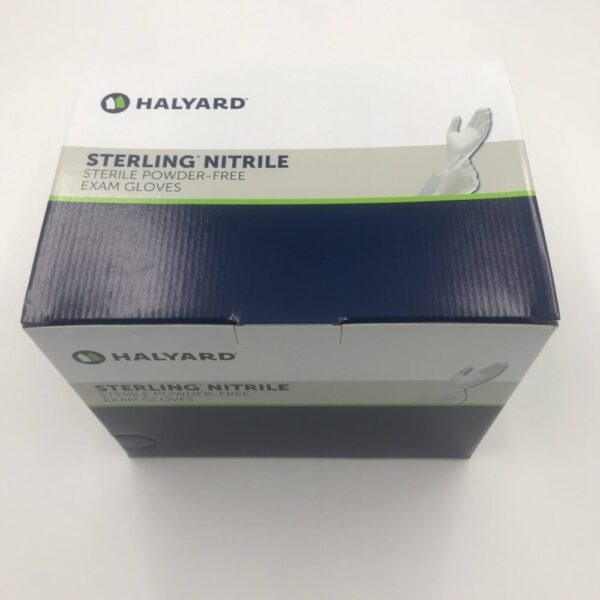 HALYARD 53130 Sterling Nitrile Sterile Powder-Free Exam Gloves, S (Box of 50 Pairs)