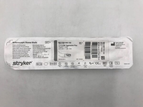 STRYKER 0380-544-150 Arthroscopic Shaver Blade, Formula Aggressive Plus Angled Cutter, 4.5mm x 125mm