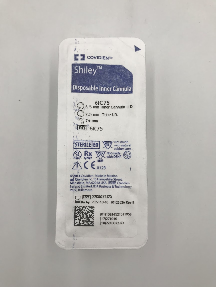 COVIDIEN 6IC75 Shiley Disposable Inner Cannula 6.5mm Inner Cannula I.D., 7.5mm Tube I.D., 74mm