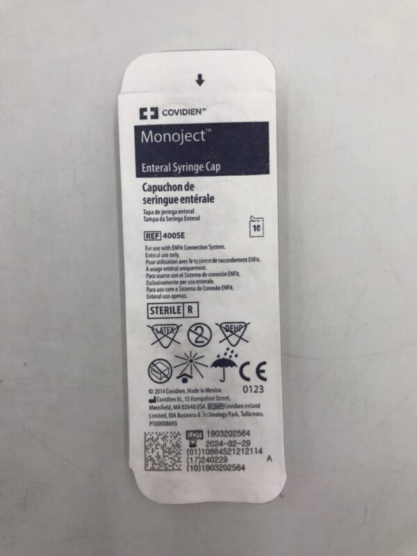 COVIDIEN 400SE Monoject Enteral Syringe Cap (Pack of 10)