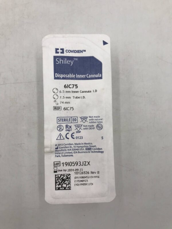 COVIDIEN 6IC75 Shiley Disposable Inner Cannula 6.5mm Inner Cannula I.D., 7.5mm Tube I.D., 74mm