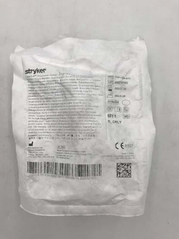 STRYKER 5921-024-235 Color Cuff Disposable Tourniquet Cuff, Single Bladder Dual Port 24in x 4in