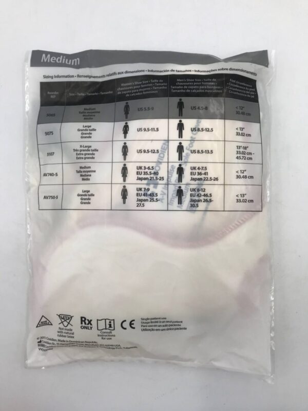 COVIDIEN 5065 A-V Impulse Impad Rigid Sole Foot Cover, Medium