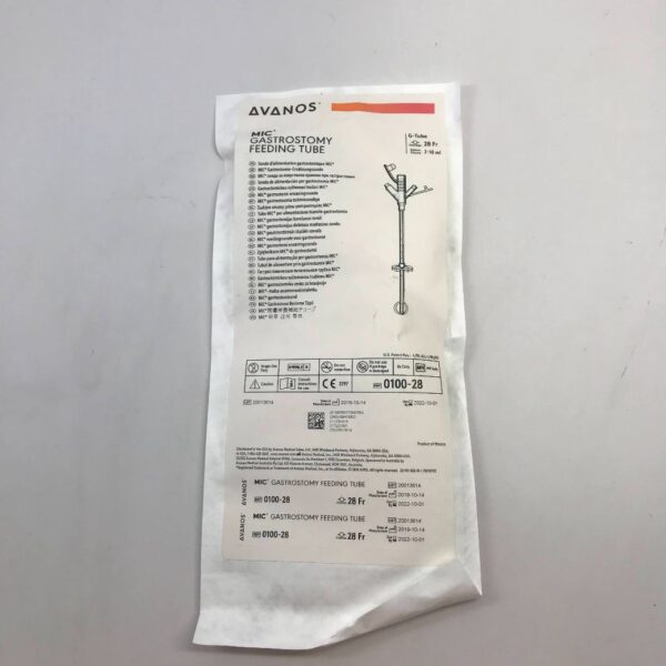 Avanos 0100-28 Mic* Gastrostomy Feeding Tube G-Tube D=28Fr BV=7-10ml