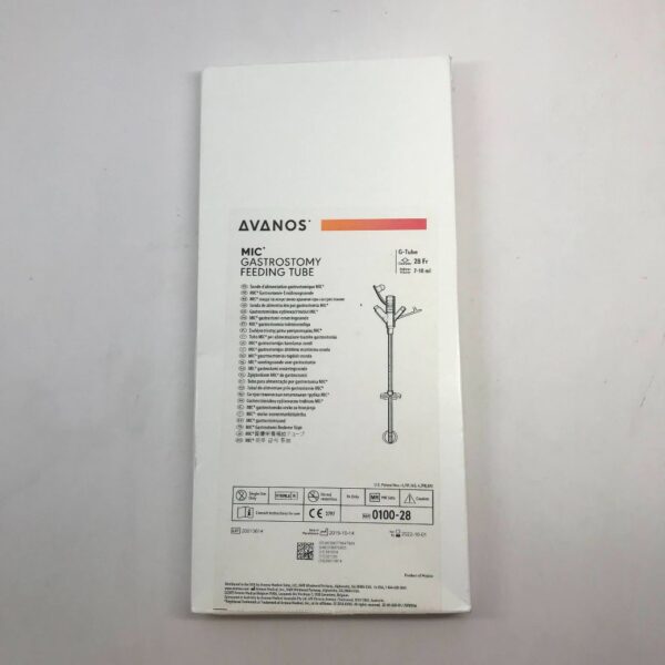Avanos 0100-28 Mic* Gastrostomy Feeding Tube G-Tube D=28Fr BV=7-10ml