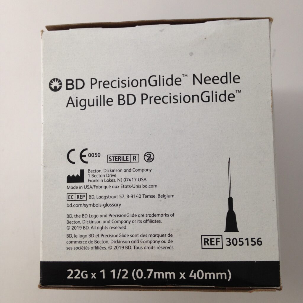 BD, 305156 BD PrecisionGlide Needle, Aiguille BD PrecisionGlide
