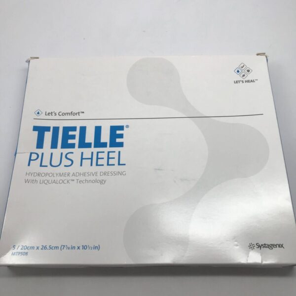 Systagenix MTP508 Tielle Plus Heel Hydropolymer Adhesive Dressing w/Liqualock Technology (20cm x 26.5cm) (5/Box) (X)