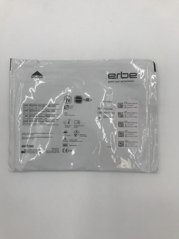 Erbe 20193-084 NESSY Omega Plate USA Disposable Split Return Electrode (85+23)cm2 mit 3 m Kabel (x)