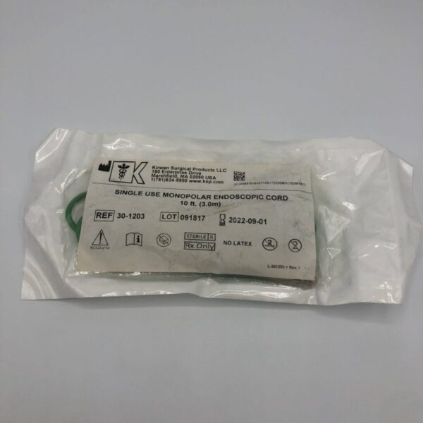 Kirwan Surgical 30-1203 Monopolar Endoscopic Cord 10ft.