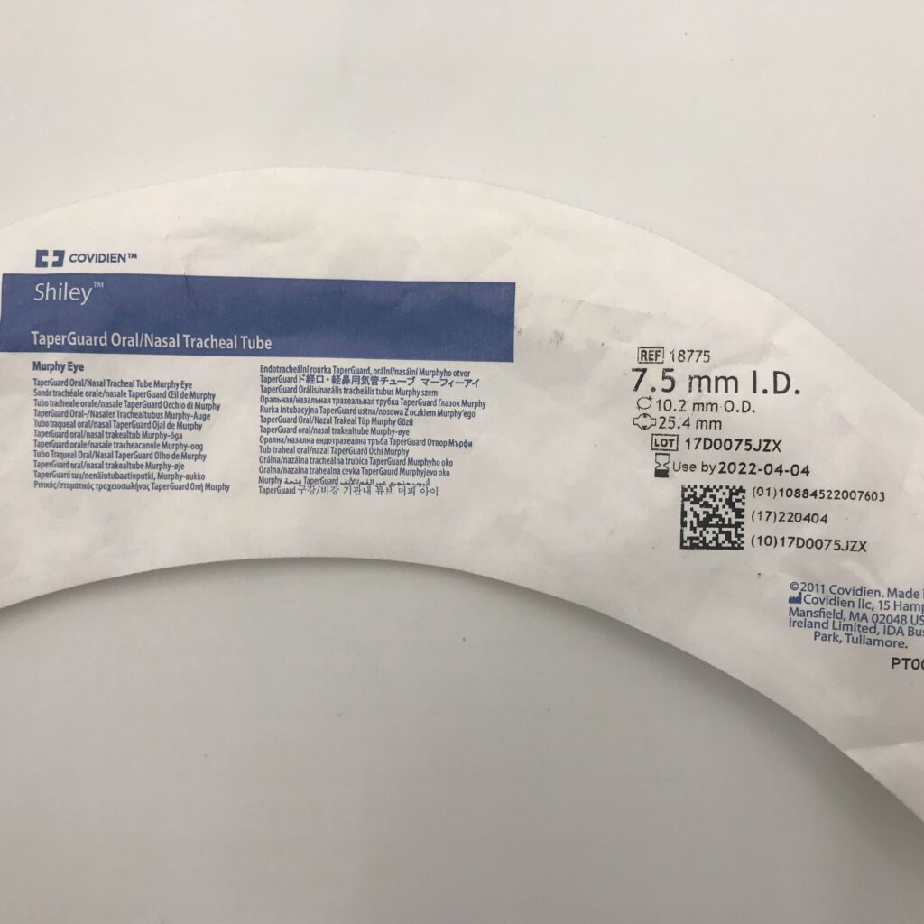 Covidien 18775 Shiley TaperGuard Oral/Nasal Tracheal Tube (x) - GB