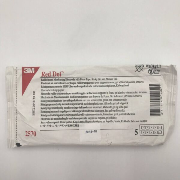 3M 2570 Red Dot Radiolucent Monitoring Electrode w/ Foam Tape (x)