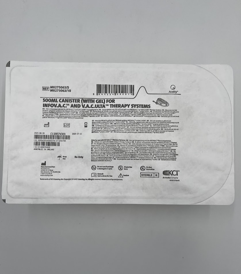 KCI M8275063 500ml Canister (W/Gel) For INFOV.A.C & V.A.C.ULTA Therapy Systems (X)