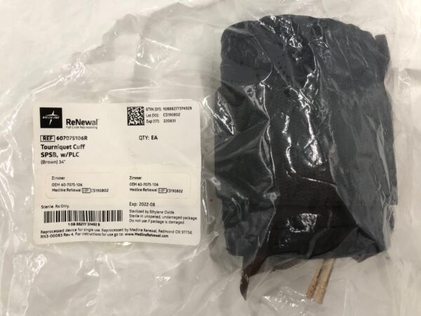 ZIMMER 60-7075-106 Tourniquet Cuff Single Port, Single Bladder w/PLC (Reprocessed by Stryker)(X)