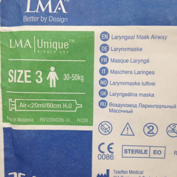 TeleFlex 125030 LMA Unique, Laryngeal Mask Airway, S=3 (x)