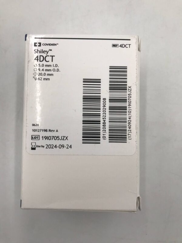 COVIDIEN 4DCT Shiley Tracheostomy Tube Cuffed With Disposable Inner Cannula, 5.0mm I.D.