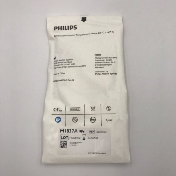 Philips MI837A 9Fr Esophageal/Rectal Temperature Probe 25°c - 45°c (X)