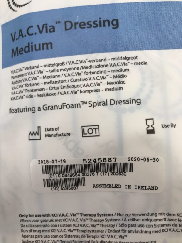 KCI VIAGFM05 VacTherapy V.A.C. Via Dressing, Medium (x)