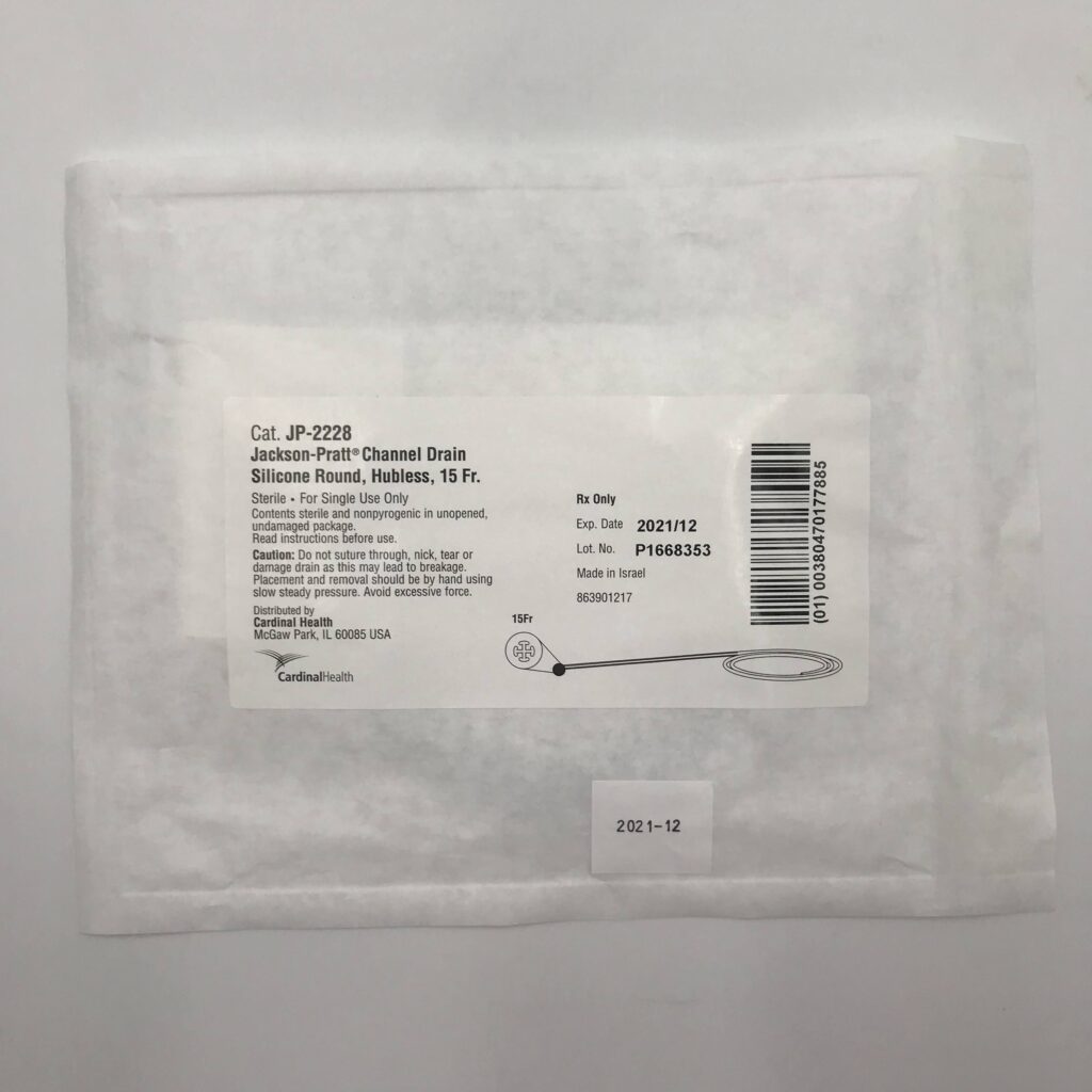 Cardinal Health JP-2228 Jackson-Pratt, Channel Drain Hubless, 15Fr