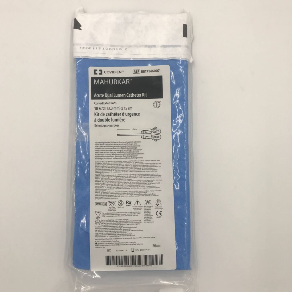 Covidien 8817146007 Mahurkar Acute Dual Lumen Catheter Kit,10Fr (x