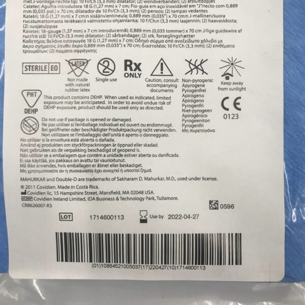 Covidien 8817146007 Mahurkar Acute Dual Lumen Catheter Kit,10Fr (x)