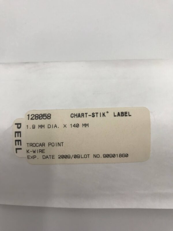Smith&Nephew 128058 Richards Trocar Point, K-Wire, 1.9mm Diameter, 140mm Length (x)