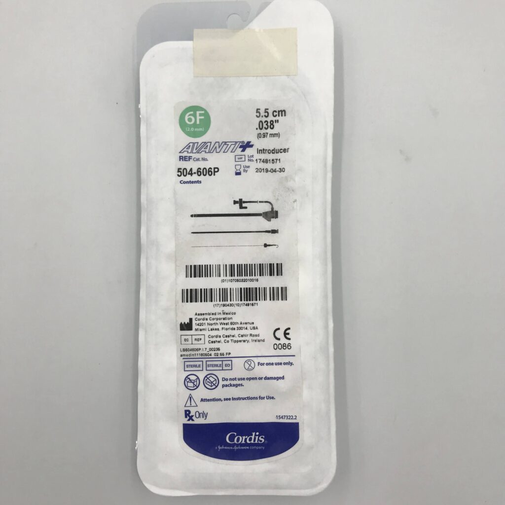 Cordis 504-606P Avanti+ Introducer, 6F (x) - GB TECH USA