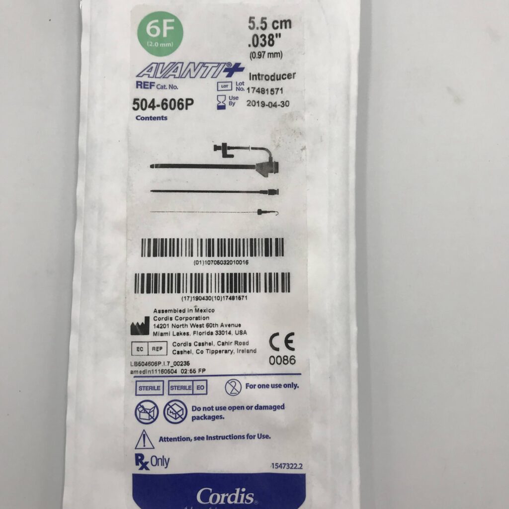 Cordis 504-606P Avanti+ Introducer, 6F (x) - GB TECH USA