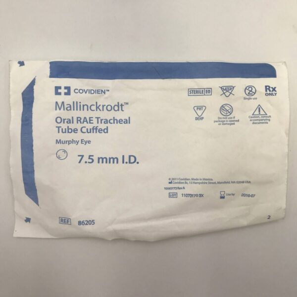 Covidien 86205 Mallinckrodt Oral RAE Tracheal, Tube Cuffed, 7.5mm (x)