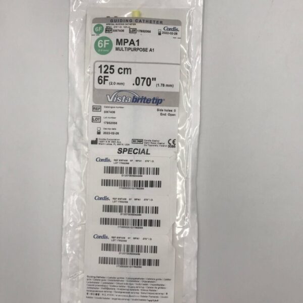 Cordis SM7406 MPA1 VistaBriteTip Guiding Catheter Multipurpose A1, 6F (x)