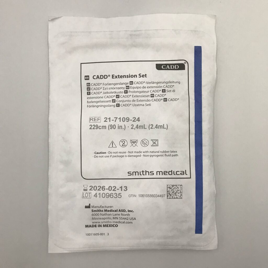 Smiths Medical 21-7109-24 CADD Extension Set, 2.4mL 229cm - GB